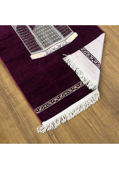 Makam-ı İbrahim Lüks Şönil Seccade Mor 70x126cm 240 Gr Çok Renkli
