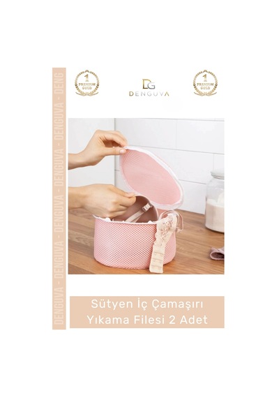 Yıkamatorbası Hassas Çamaşır Koruyucu Fermuarlı Kaliteli Sütyen Yıkama Torbası 2'li Paket 20x15cm Çok Renkli