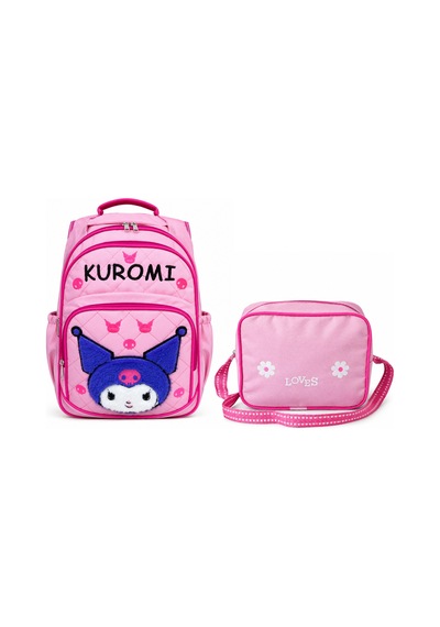 Lilymoon Kız Çocuk Kuromi Peluş Kapitone Sırt Çantası Pembe