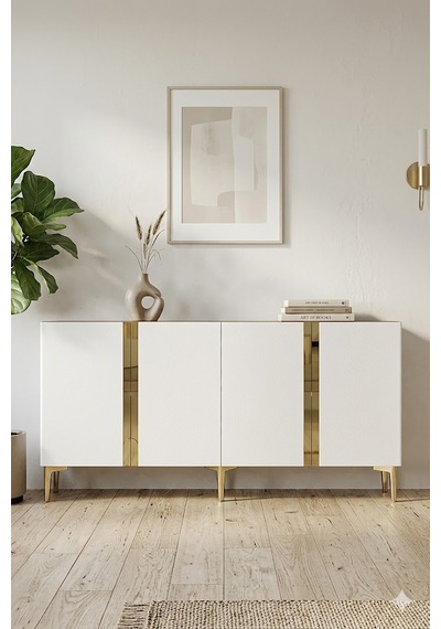 Ka1598dbg Anka Konsol Ve Tv Sehpası Safirmeşe-beyaz-gold 150cm