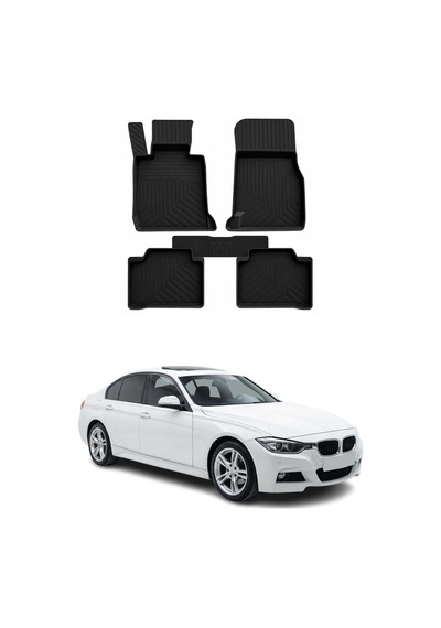 Bmw 3 Series F30 2011-2018 Uyumlu 4d Havuzlu Paspas Kauçuk Siyah 5 Parça