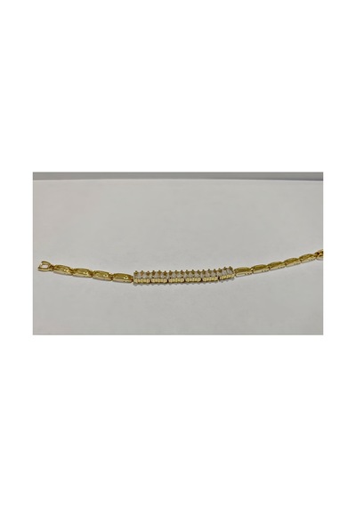 Pirinç Parçalı Su Yolu Model Gold Renk Bileklik Altın
