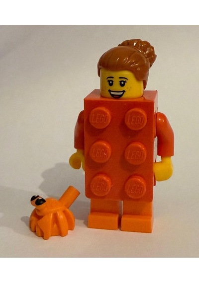 Orjinal Lego Minifigür Orange Brick Girl With Hermit Crab