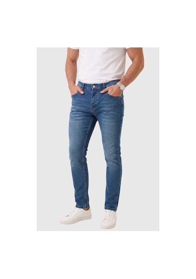 Deepsea Erkek Slim Fit Dar Kesim Likralı Mavi Kot Pantolon Dar Paça İnce Esnek Jean 2608306