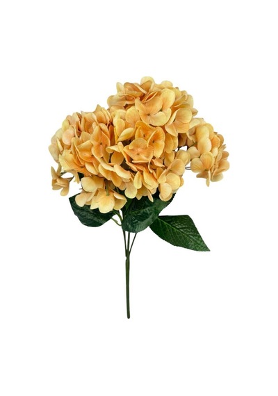 Yapay Çiçek Islak Ortanca Çiçeği Somon 45cm 5dal Islak Gerçeksi Dokulu Turuncu