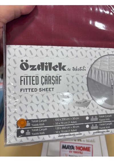 Özdilek Bordo Lastikli Çarşaf Seti 100x200+30 Çok Renkli