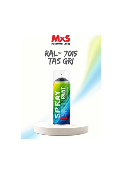 Mxs Ral 7015 Taş Gri Akrilik Sprey Boya 400 Ml Siyah