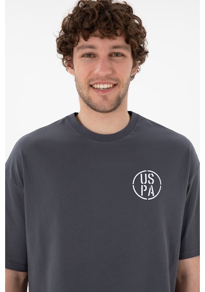 U.S. Polo Assn. Erkek Oversize Fit Bisiklet Yaka Antrasit Tişört 50305904-VR006