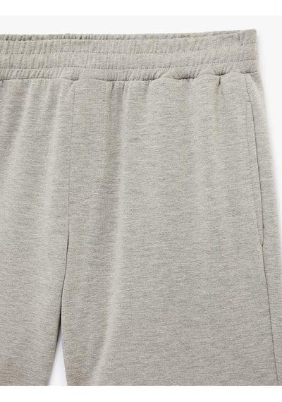 Koton Modal Karışımlı Cepli Beli Lastikli Spor Şort Gri Melanj 6sam40092nk