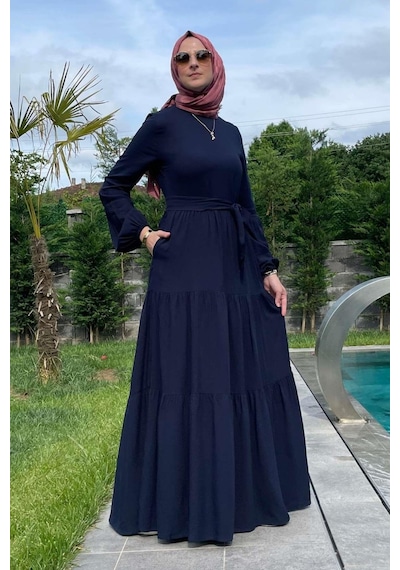 Rabia Şamlı Asil Lacivert Elbise Lacivert