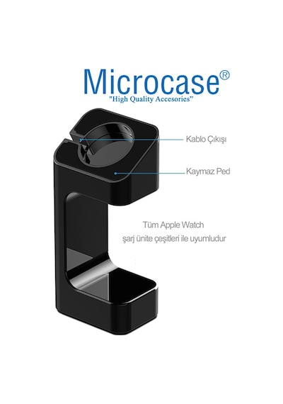 Microcase Apple Uyumlu  Watch 1-6 Tüm Seriler için 2in1 SET Manyetik Şarj Aygıtlı Dock Stand - AL3558