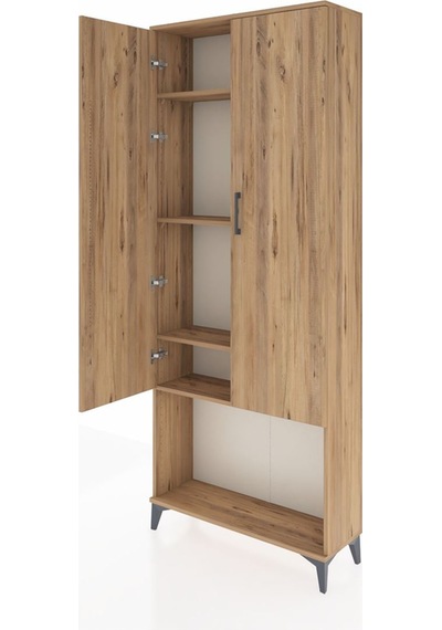Arges Dolap 4 Raflı 2 Kapaklı 88x30x221 Çam-çam Çam