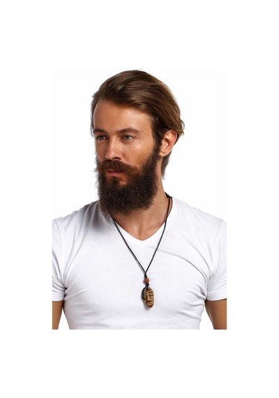 Tkly01564 Aztek Xochipilli Totem Natural Kolye Çok Renkli