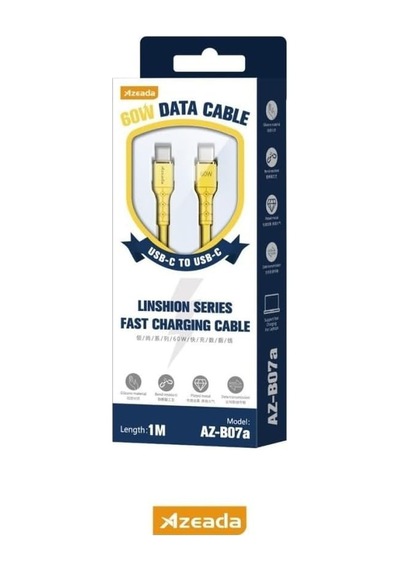 Azeada Linshion Serisi 60w Type-c To Type-c Hızlı Şarj Ve Data Kablosu 1m Sarı Az-b07as Sarı - Silikonlu, Type-c To Type-c