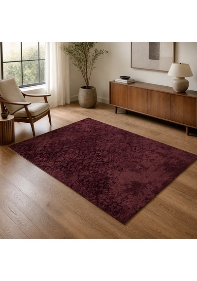 Kartela Halı Vera Halı Kaymaz Taban Makinede Yıkanabilir Halı Bordo - 100 X 150 Cm