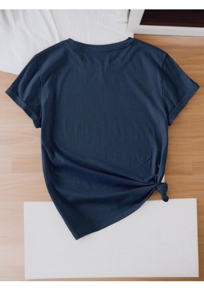 Uyguntarz Unisex Pırlantalı Kadın Portresi Tasarım Basklı Tshirt Lacivert