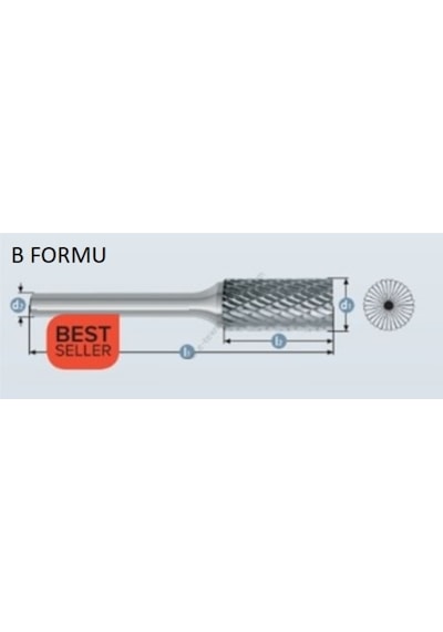 Sert Metal Kalıpçı Freze B Formu Silindirik
