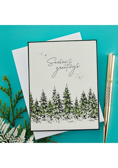 Spellbinders Season's Greetings Evergreens Pres Plakası, Metal