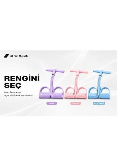 Sporsize Body Trimmer Kadınlar İçin, 2 Tüplü Hafif Dirençli Ayak Pedallı Egzersiz Aleti, Başlangıç Seviyesi Evde Fitness Ekipmanı