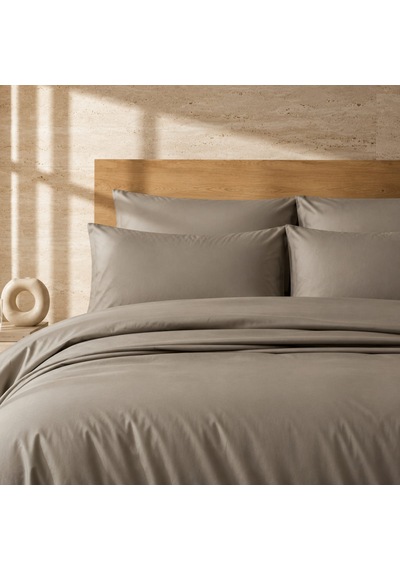 Auren 400 Tc Pamuk Saten King Size Nevresim Bej Çok Renkli