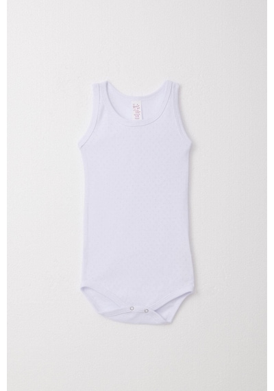 Breeze Kız Bebek Çıtçıtlı Atlet Zıbın Body Jakarlı 9 Ay-3 Yaş, Beyaz Beyaz