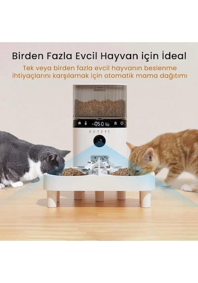 Petfit Autodine X Plus 5l Wi-fi Kameralı Çift Kase Akıllı Otomatik Kedi Köpek Mama Kabı Besleme Ünitesi Sesli Komut+çelik Kase+app Kontrol