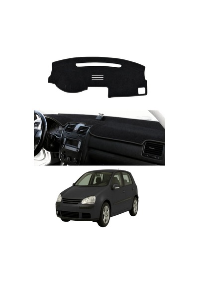 Volkswagen - Golf 5 2003-2009 Uyumlu Torpido Koruma Kılıfı - Siyah Şeritli