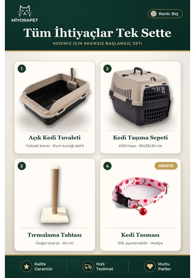 Kedi Set 5 Parça-taşıma-tırmalama-tuvalet