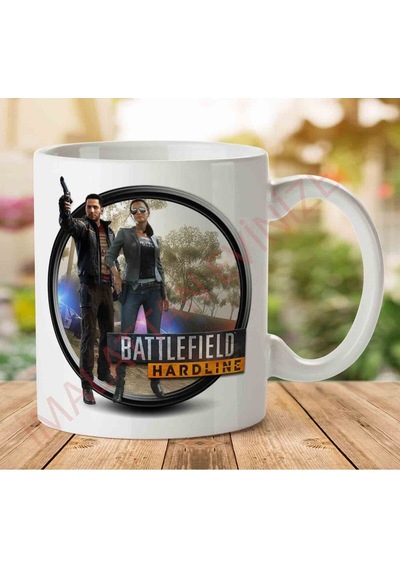 1-1696 Battlefield Hardline 2 İki Tarafı Baskılı Kupa Bardak.jpg Çok Renkli