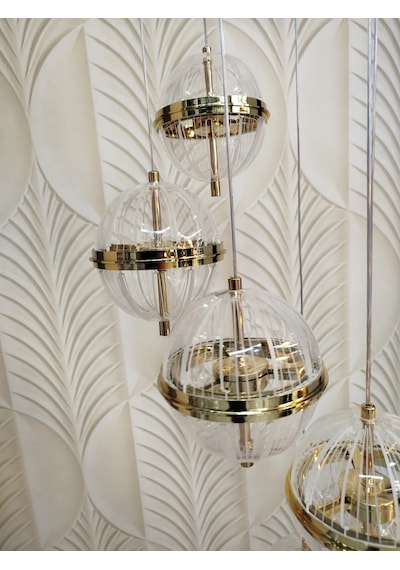 Modern Led Sarkıt Avize 6 Lı Sarı