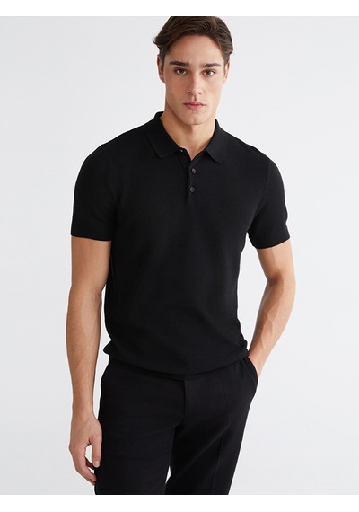 Lcwaıkıkı Classic Siyah Polo Yaka Erkek Triko Tişört