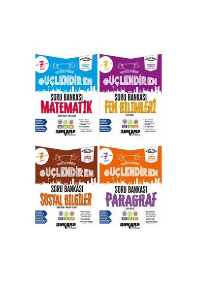 Ankara 2027 7. Sınıf Matematik + Fen Bilgisi + Sosyal + Paragraf Güçlendiren Soru Seti 4 Kitap Maarif Model