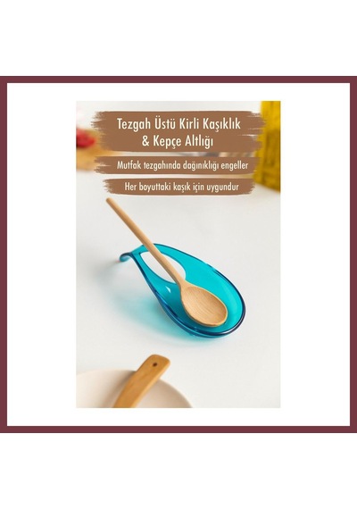 Storeşahin Akrilik Aquamarin Tezgah Üstü Kirli Kaşıklık & Kepçe Altlığı Shn0720 Çok Renkli