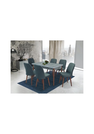 Familieconcept 6 Kişilik Yemek Masası Takımı Açılır Masa + 6 Sandalye Babyface Kumaş Krem Beyaz Familieconcept 6 Kişilik Yemek Masası Takımı Açılır Masa + 6 Sandalye Babyface Kumaş Krem Beyaz