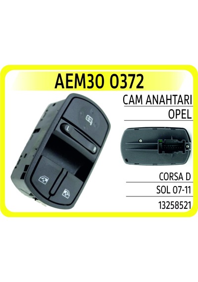 Aem Cam Anahtarı Corsa D Sol 07-11 Aem30 0372 13258521