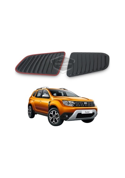 Dacia Duster 2018 Sonrası Uyumlu Kelebek Cam Izgarası Kelebek Cam Vizörü Havalandırma Sağ Sol Takım Parlak Siyah 00 Şüscaroto Aksesuar