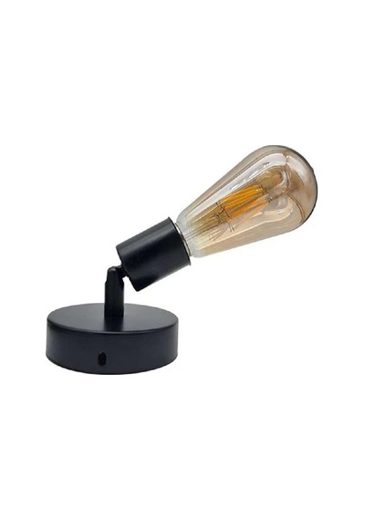Riolight Modern Siyah 1xe27 Duylu Mfsallı Hareketli Başlık Metal Duvar Aplik Siyah