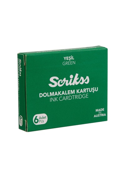 Scrikss Kartuş Dolma Kalem Kartuşu 6'lı Paket Yeşil ---