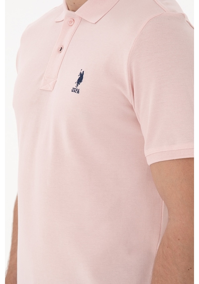 U.S. Polo Assn. Erkek Slim Fit Polo Yaka Pudra Basic Tişört 50298041-VR042