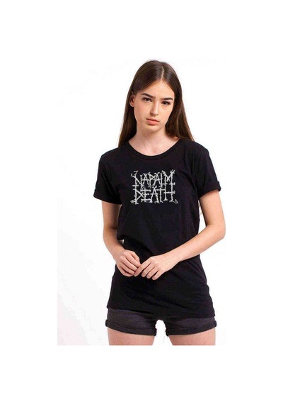 Napalm Death Baskılı Siyah Kadın Tshirt (534651764)