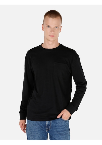 Colin's Colins Regular Fit Bisiklet Yaka Basic Siyah Erkek Uzun Kol Tişört Cl1065666 Siyah