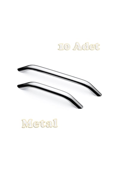 Eko Kumru Alüminyum Metal Lüks Modern Mobilya Çekmece Mutfak Dolabı Kulpu Krom 224mm 10 Adet Krom