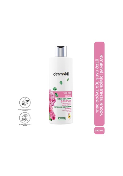 Dermokil %100 Doğal Gül Suyu Şampuan 390 Ml Tüm Saç Tipleri
