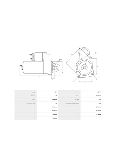 Bosch 24v Marş Motoru 9 Diş 4 Kw 033 Mercedes Accelo/atego/atron/axor/cıtaro/cıto/conecto/econıc