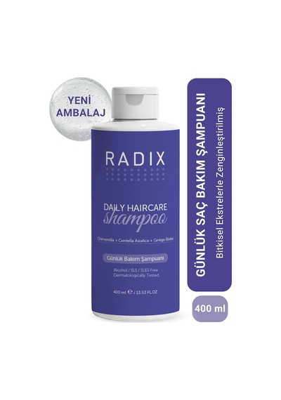 Radix Tüm Saç Tipleri İçin Tuzsuz Günlük Bakım Şampuanı, 400 Ml, Nemlendirici Ve Güçlendirici