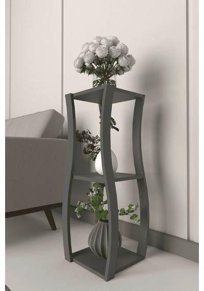 Lavellan Arin Çok Katlı Dekoratif Çiçeklik - 3 Katlı Ahşap Saksılık Köşe Standı 91910169