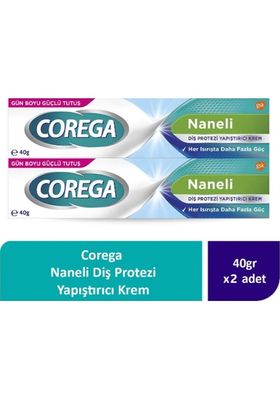 Naneli Diş Protezi Yapıştırıcı Krem 40g 2 Adet