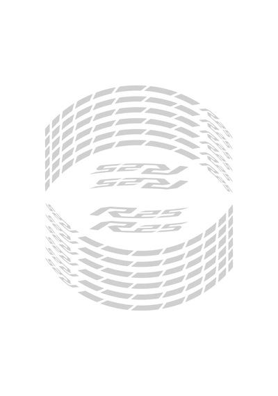 GP Kompozit  Yamaha R25 2015-2024 Uyumlu Jant Şeridi Reflektif Gri