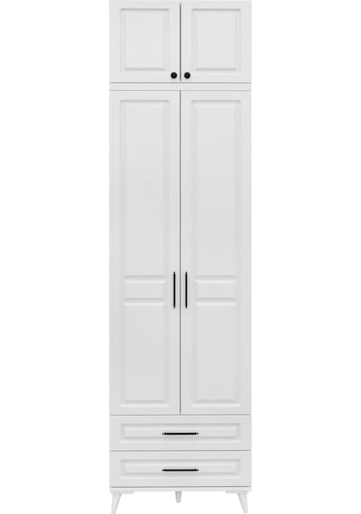 GuneyStore Gözde 2 Kapaklı Yüklüklü Komple MDF Beyaz Gardırop
