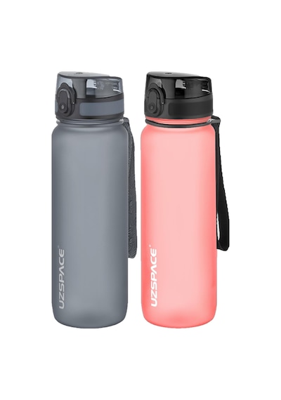 Uzspace 2'li Tritan Matara Seti 800 Ml 14 Farklı Renk Seçeneği Fiftyfifty-3053seta Gri - Pudra